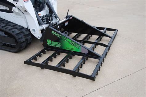 skid steer landscaping rake|skid loader rake attachments.